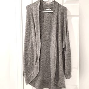 Women's Maurice's long open front sweater gray